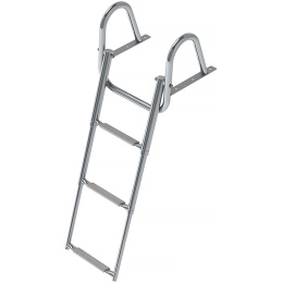 Трап телескопический с поручнем 3 серых ступени 350 мм (040110GT)